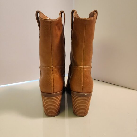 Tony Bianco Tan Leather Cowgirl Boot 7.5 - Picture 4 of 5
